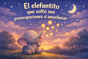 Cuentos con enseñanza: El elefantito que soltó sus preocupaciones al anochecer