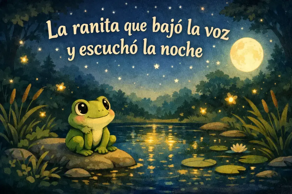 Cuentos con enseñanza: La ranita que bajó la voz y escuchó la noche