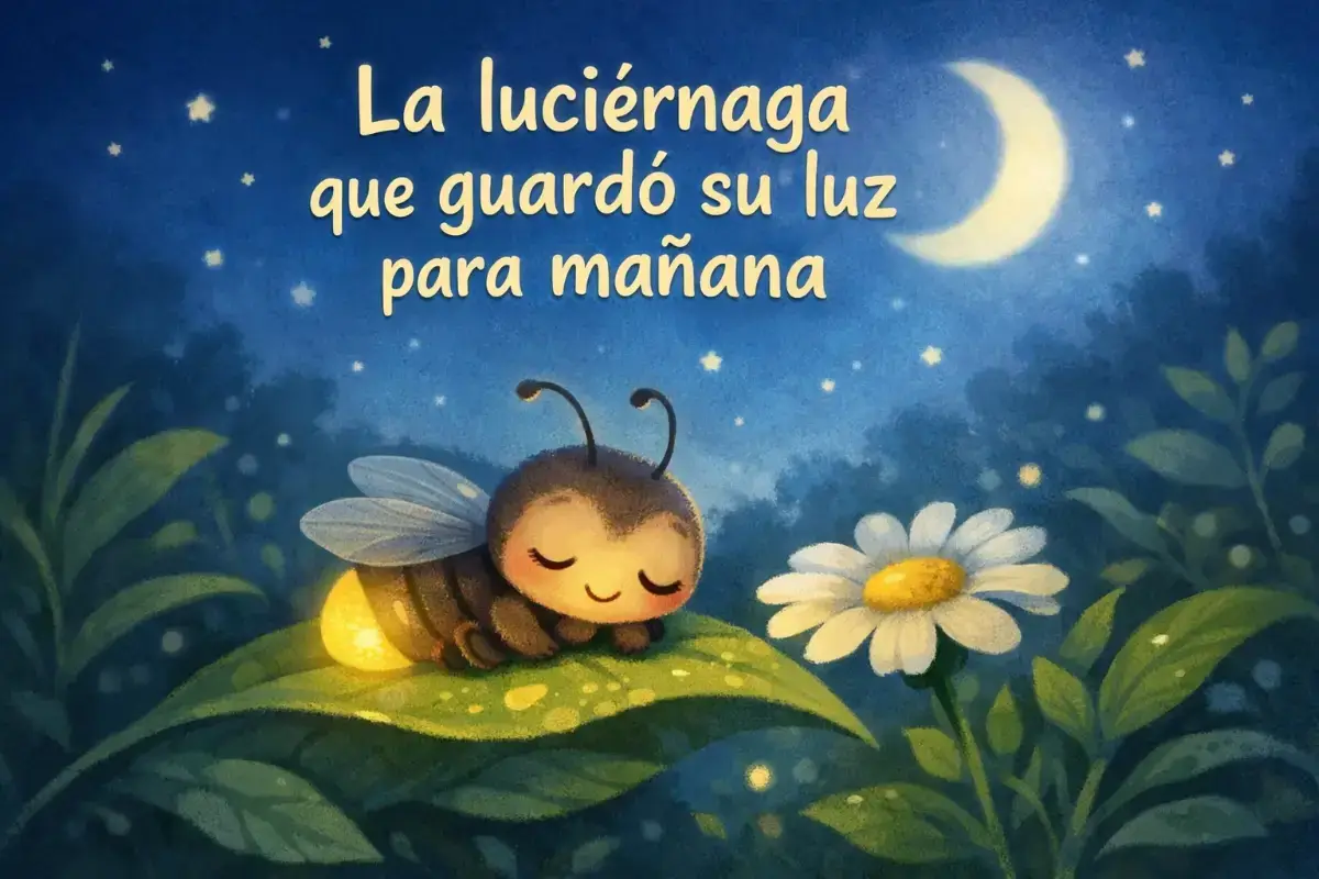 Cuentos infantiles cortos: La luciérnaga que guardó su luz para mañana