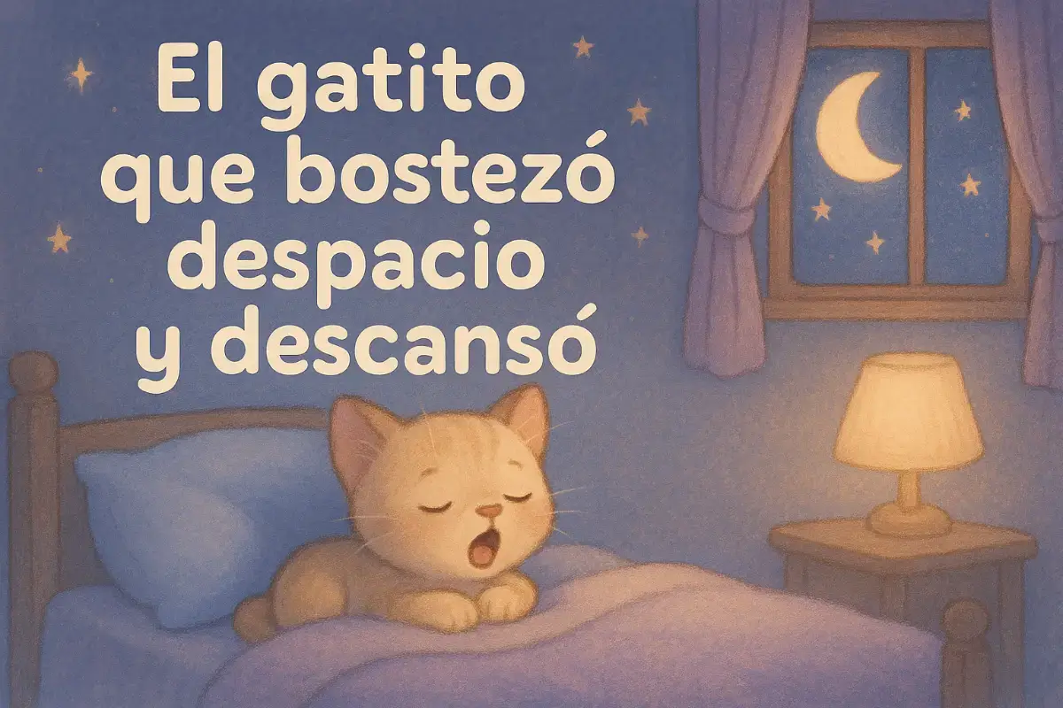 Cuentos para bebés cortos: El gatito que bostezó despacio y descansó
