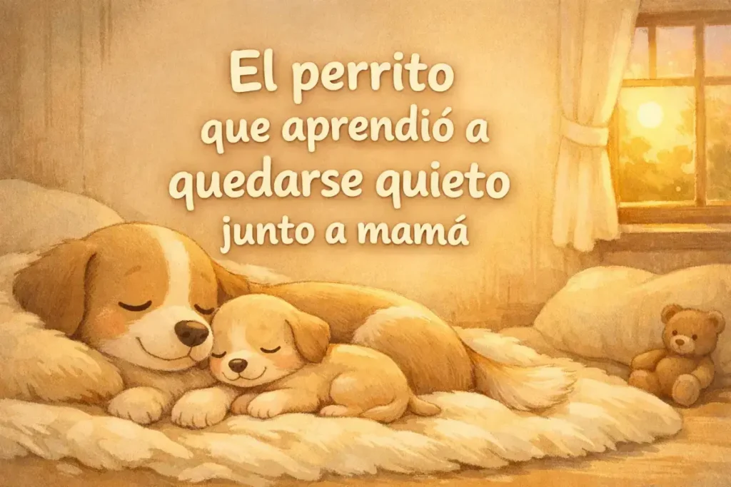 Cuentos para leer cortos: El perrito que aprendió a quedarse quieto junto a mamá