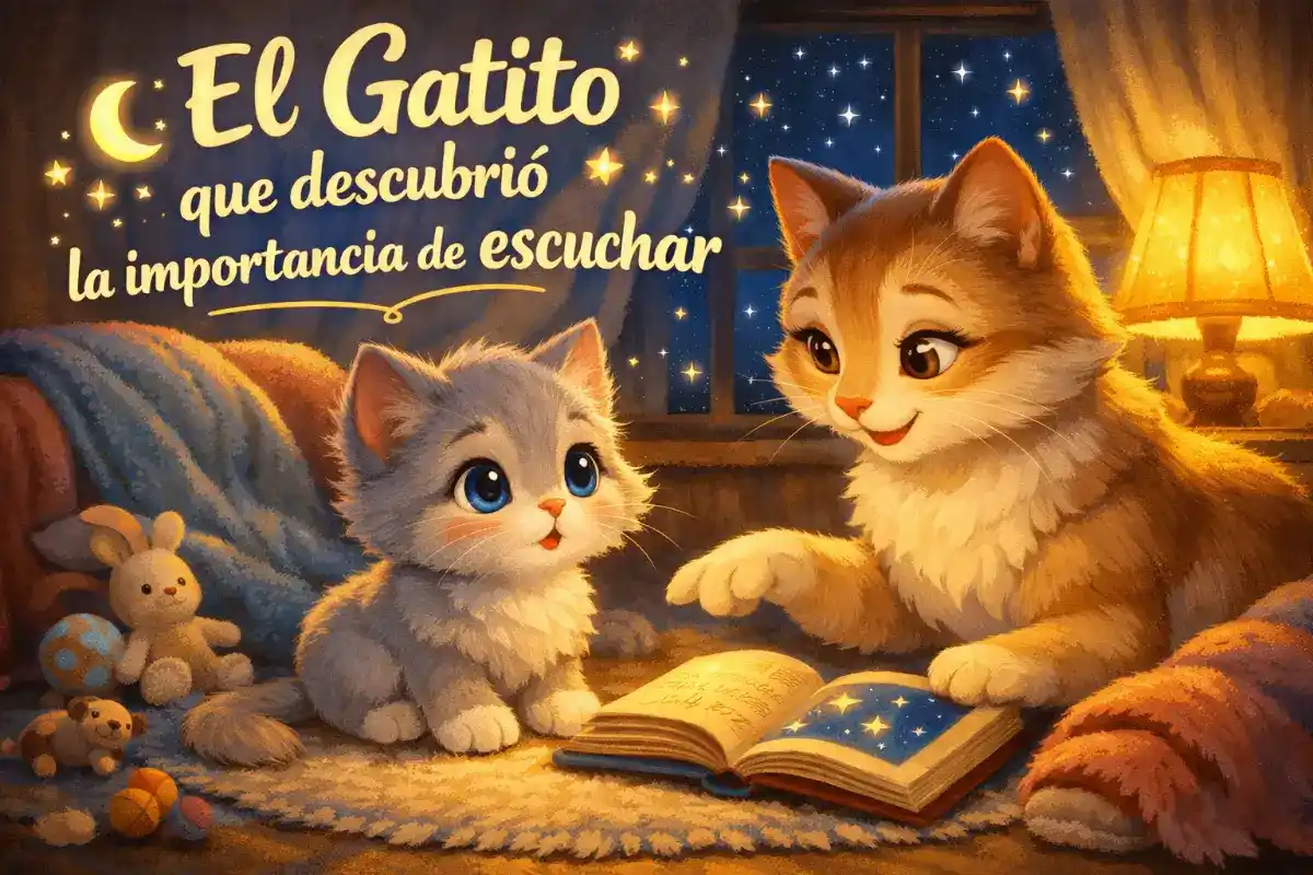 Cuentos infantiles educativos: El gatito que descubrió la importancia de escuchar