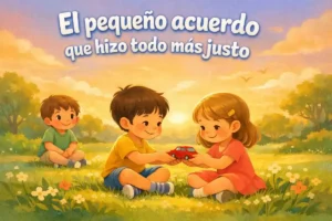 Historias infantiles educativas: El pequeño acuerdo que hizo todo más justo