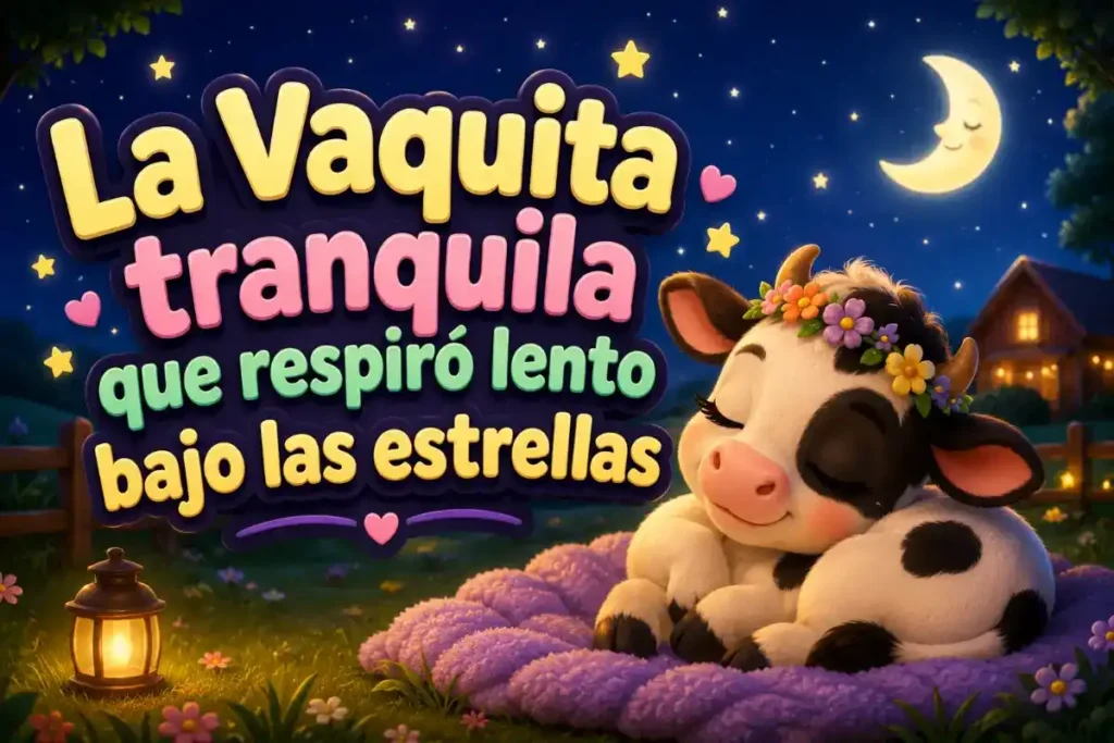Fábulas de animales para dormir: La vaquita tranquila que respiró lento bajo las estrellas